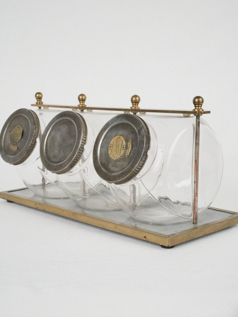 Vintage French Épicerie glass jars