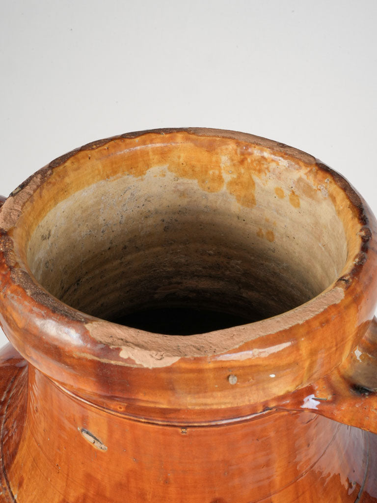 Vintage Puglian capasone ocher jar