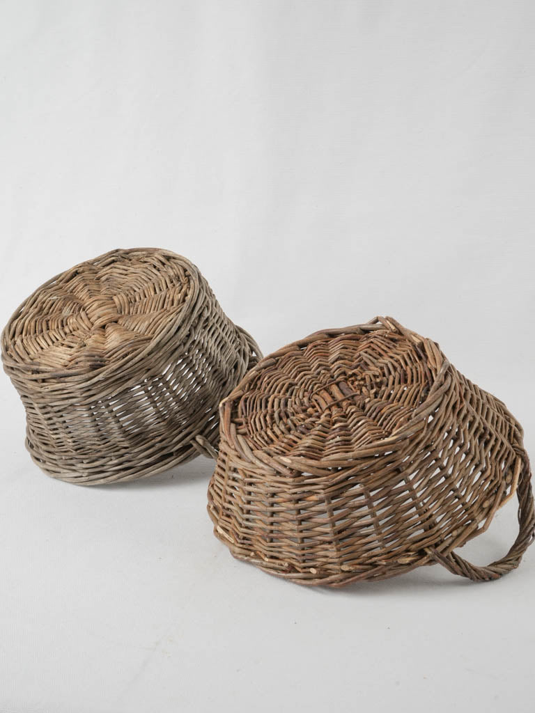 Vintage, rustic wicker basket set