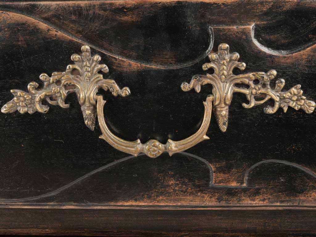 Louis XIV 3-drawer commode w/ black patina