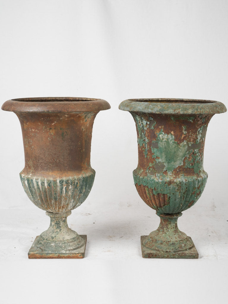 Rustic cast iron urns, historical