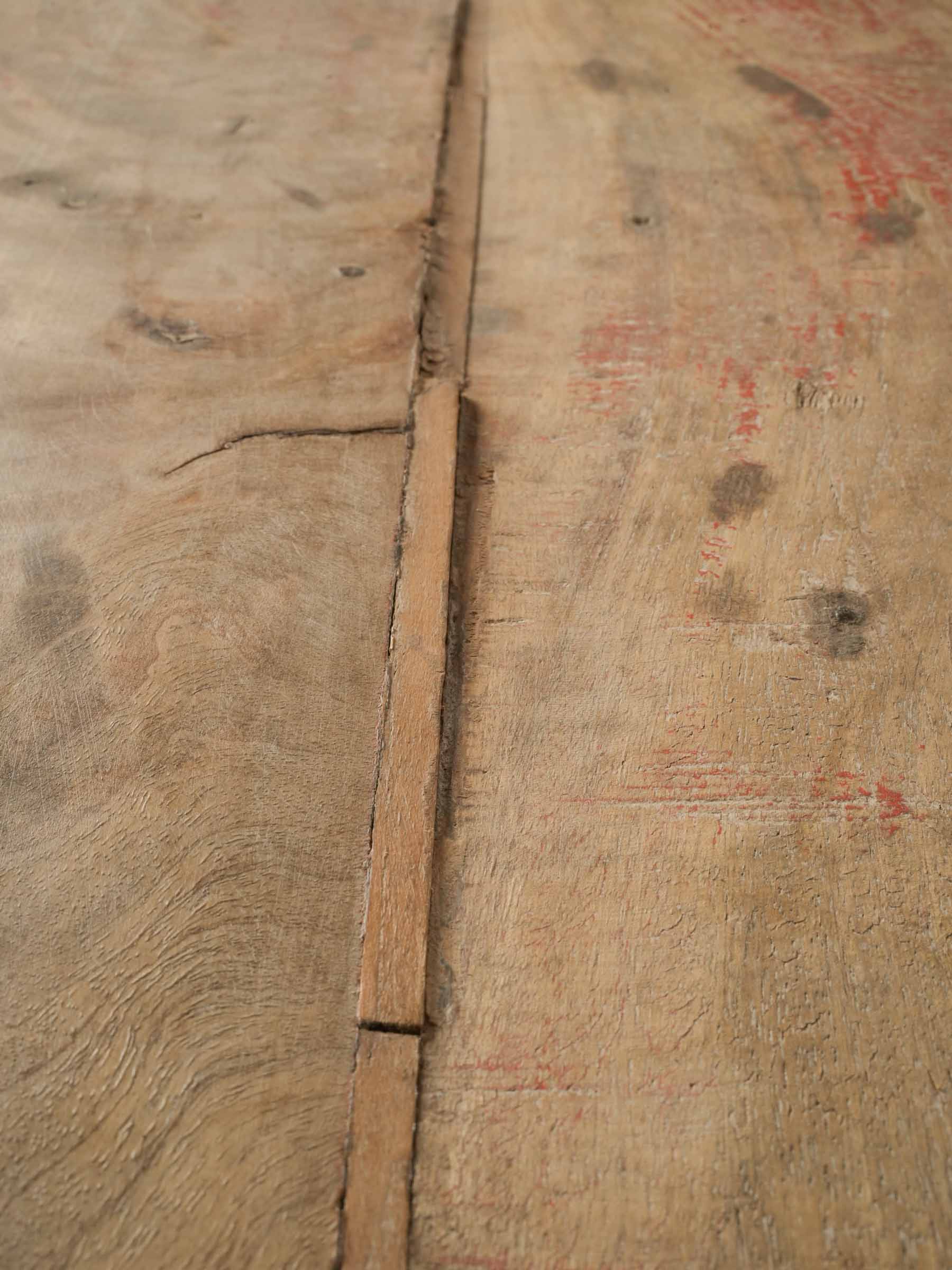 Aged vermilion-painted table