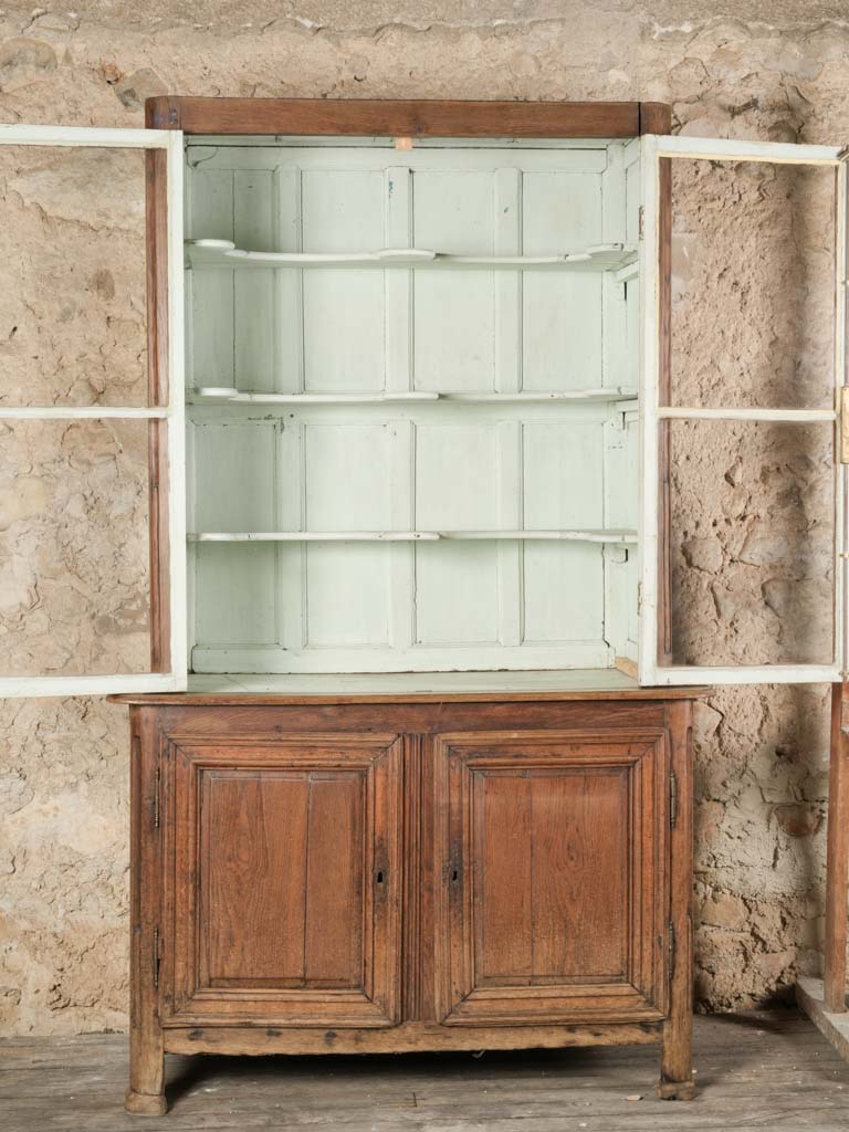 Early 20th Century French Oak Two-Part Milliner’s Vitrine - 83½"