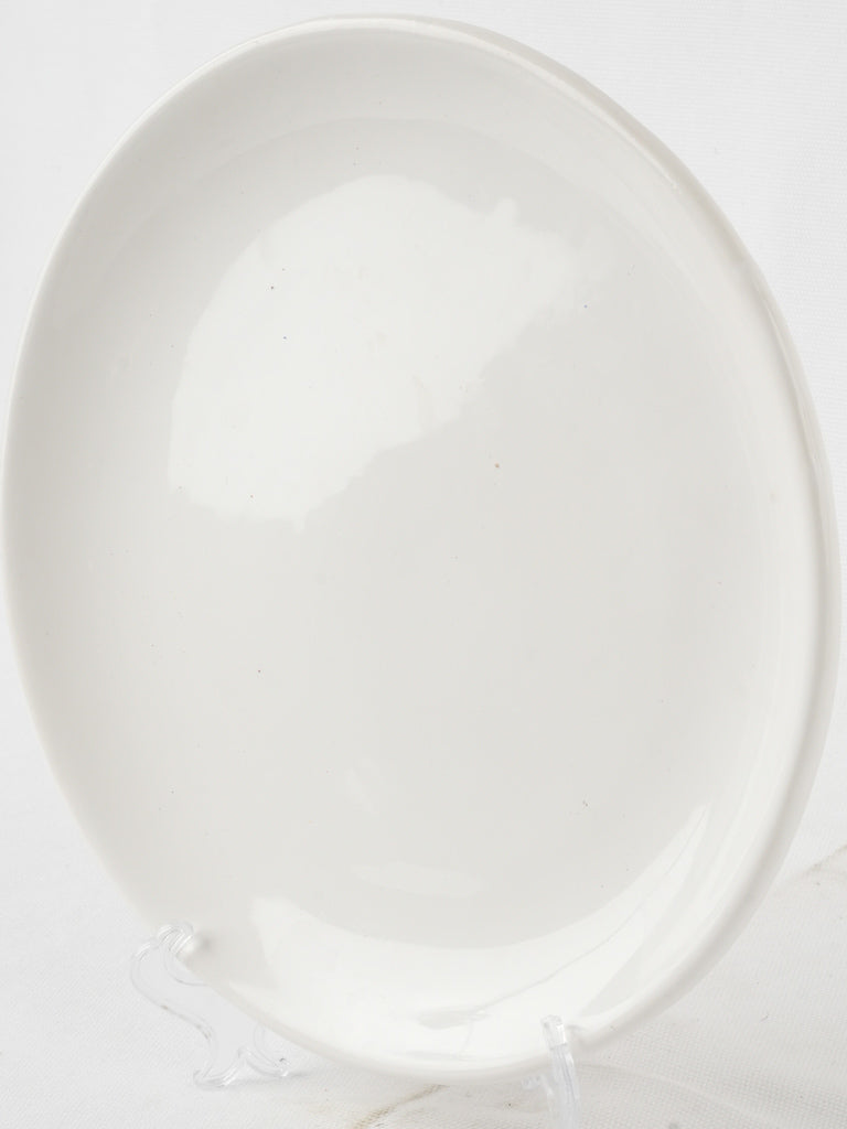 Traditional handmade clay plate, French vintage