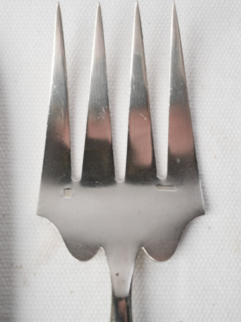 Circa 1900 French Art Nouveau Silver Plated Fish Serving Set