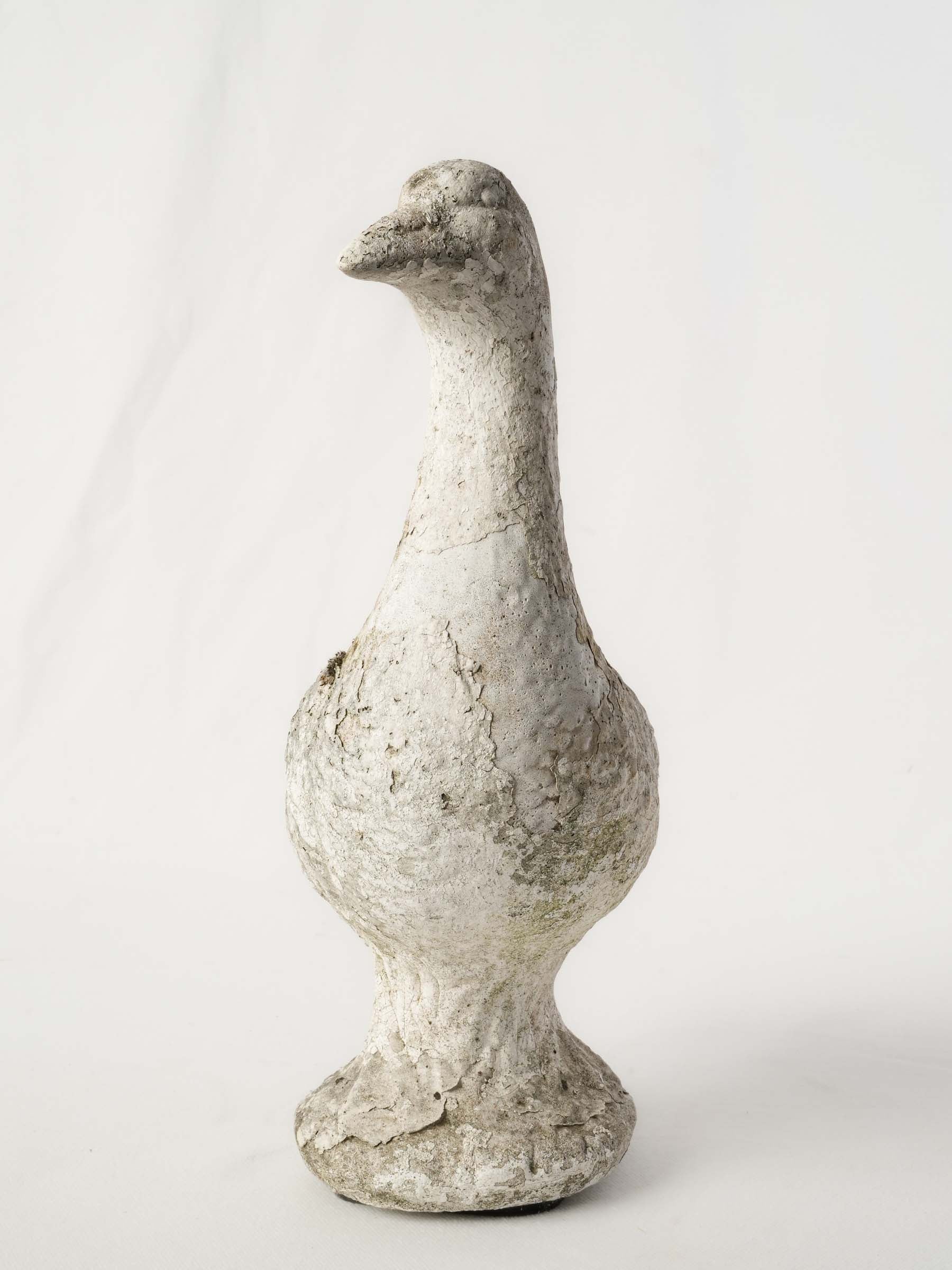 Mid-20th Century French Reconstituted Stone Garden Goose - 13¾"