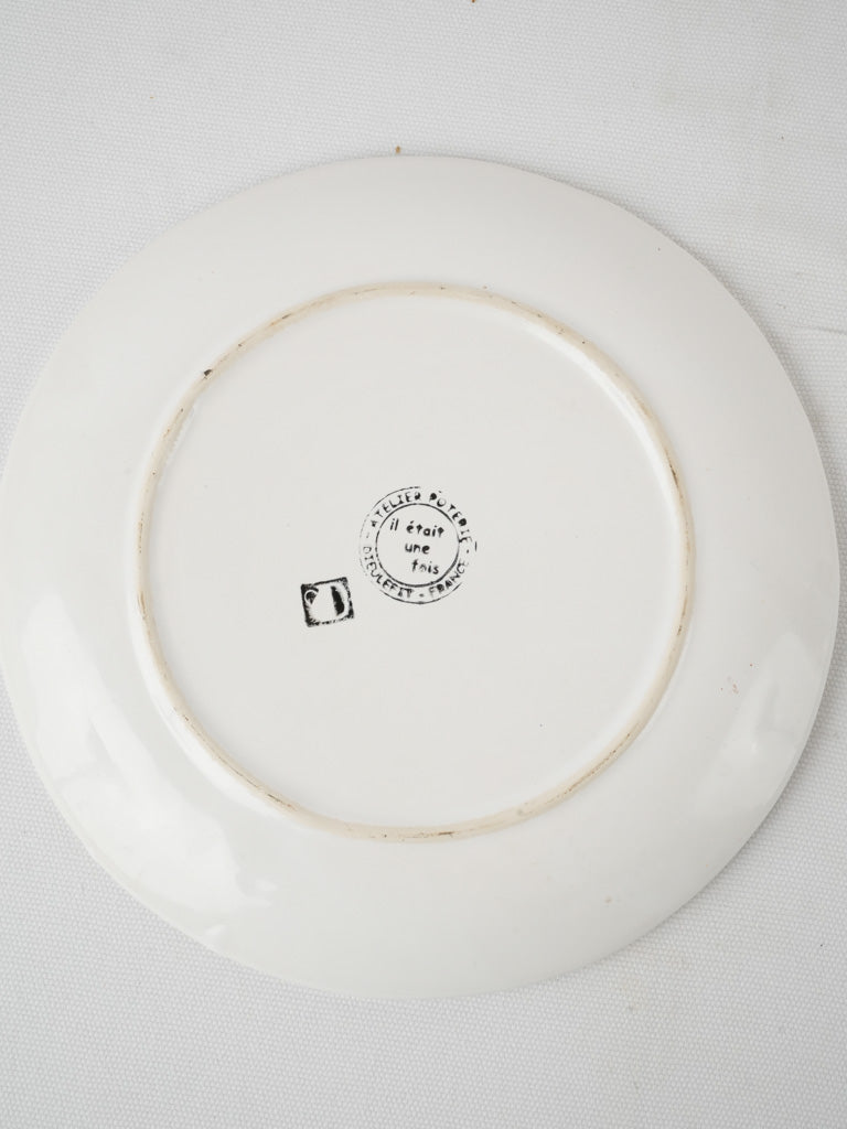 Minimalist white ceramic plate, artisanal craftsmanship