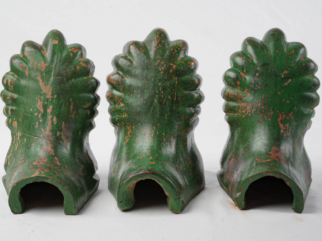 Feathered headdress sculpture fragments