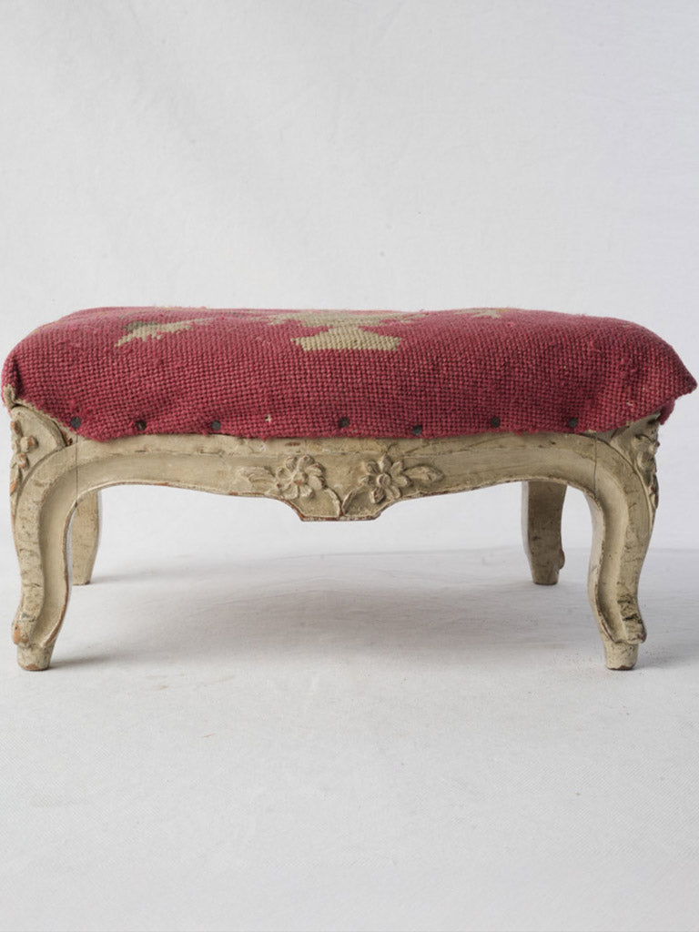 Handcrafted floral design footrest