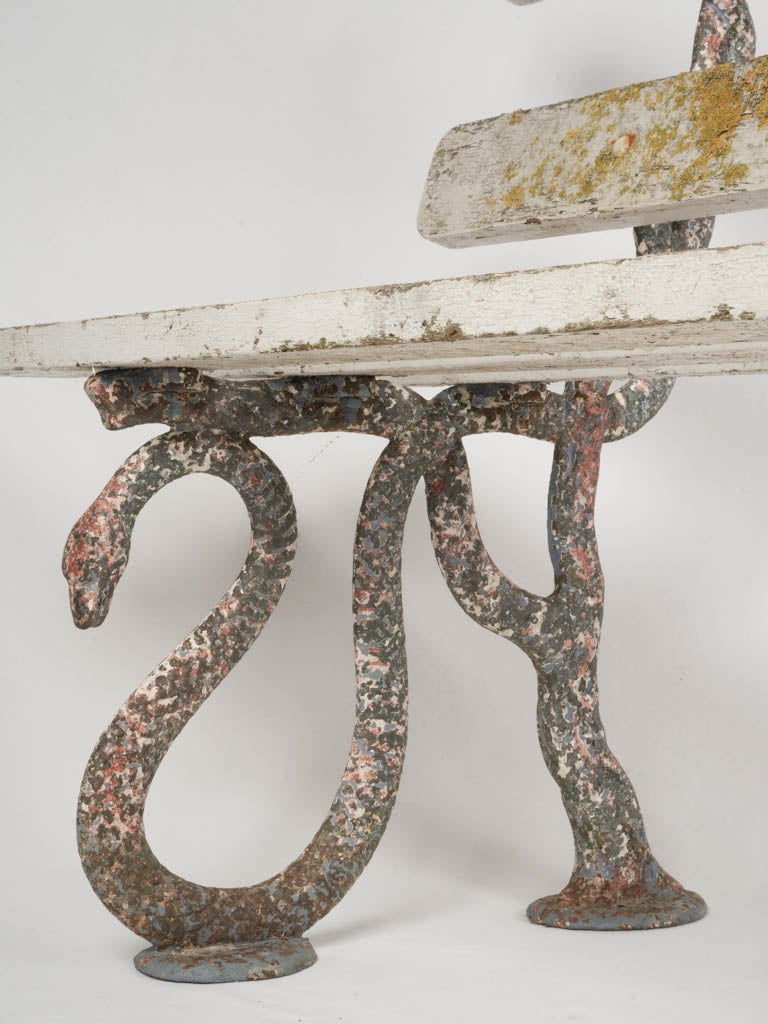 Patina Weathered Serpent Leg Bench