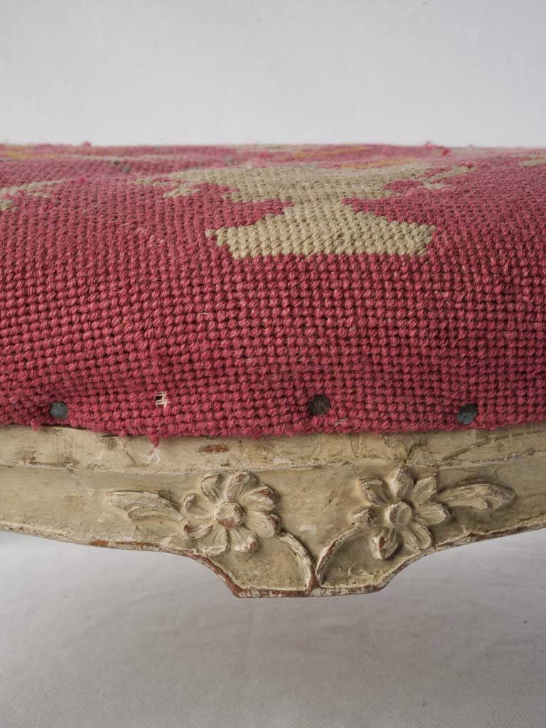 Elegant cream and sage stool