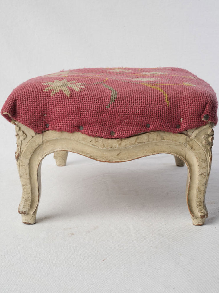 Classical rose-crimson tapestry seat