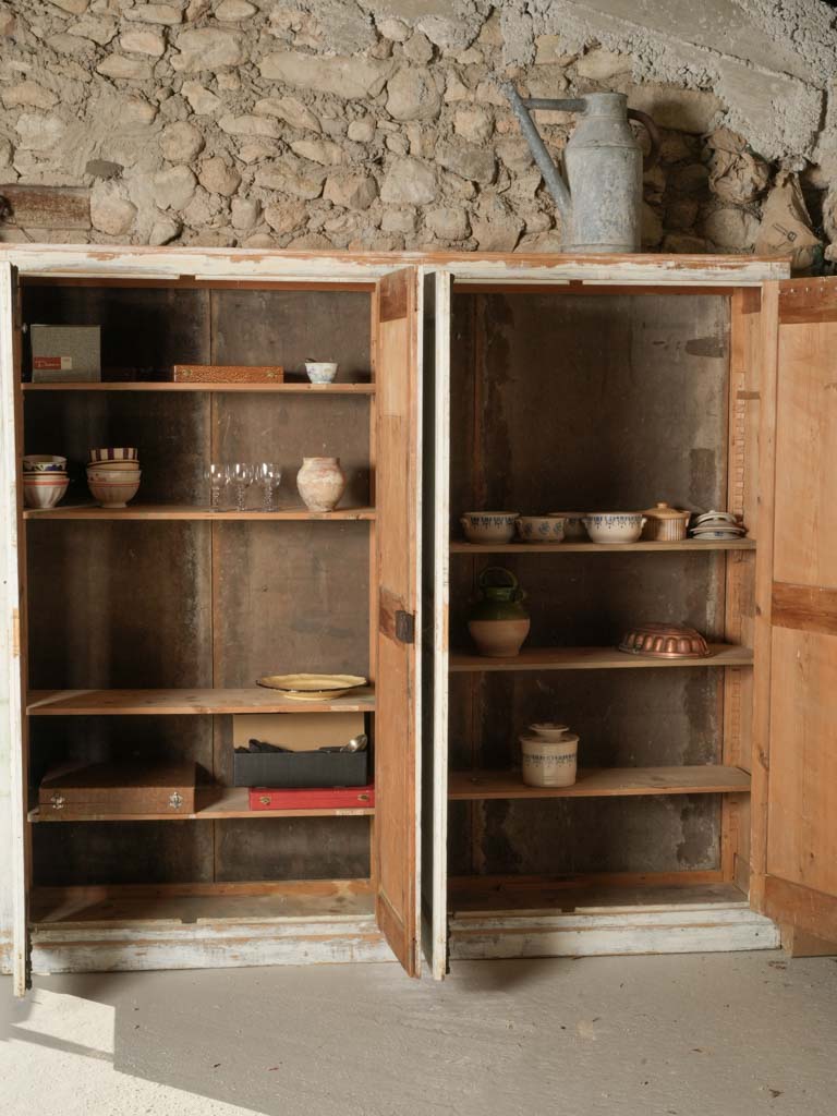 Weathered white wooden cabinet