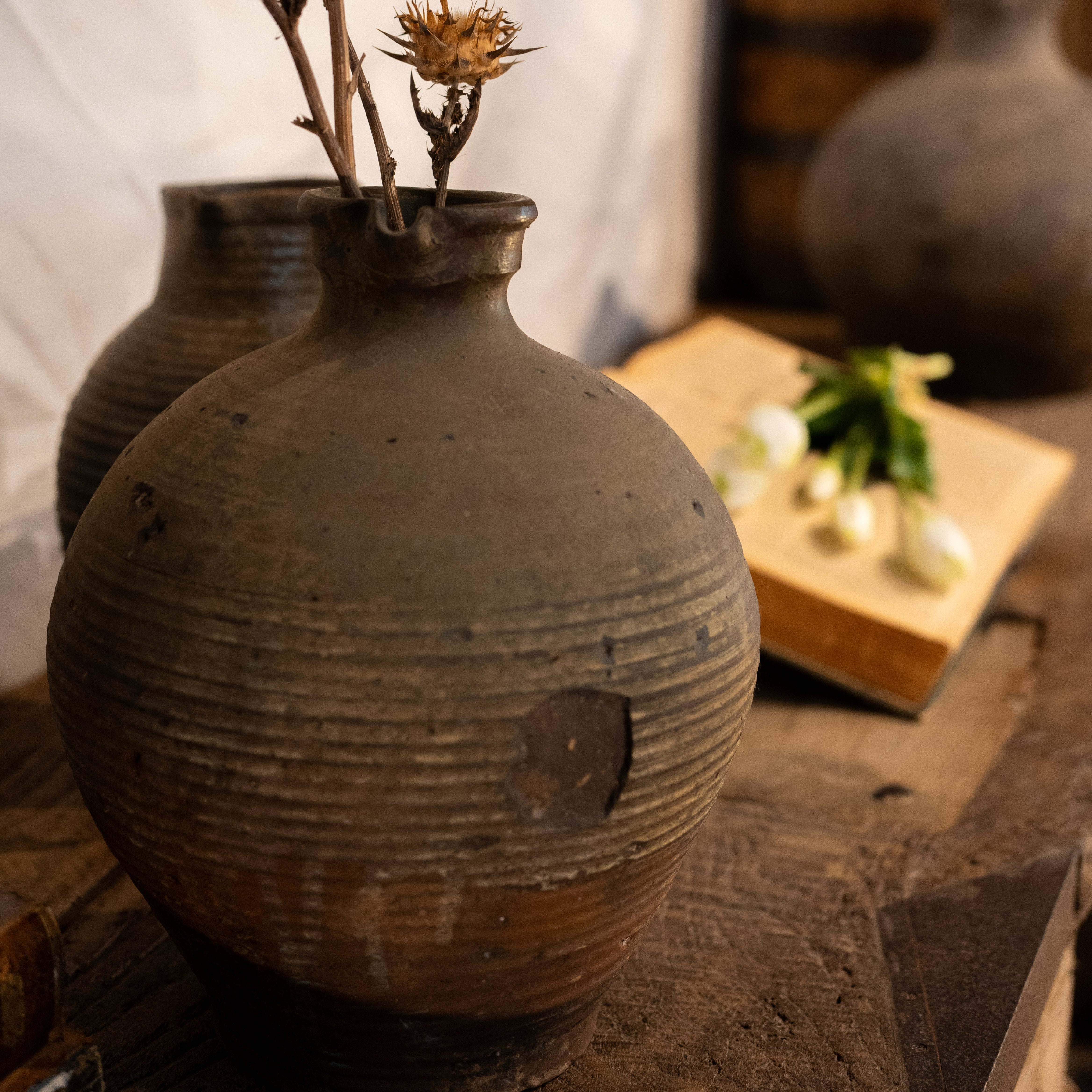 European green glazed vintage ceramic jug