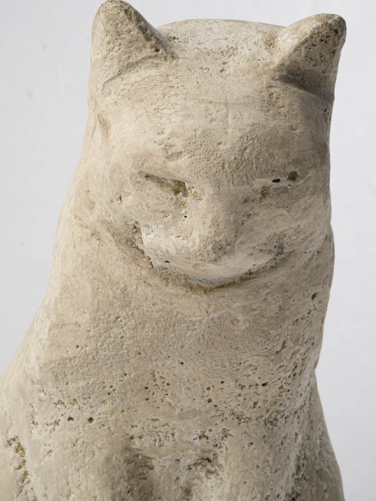 Elegant softly patinated cat decoration