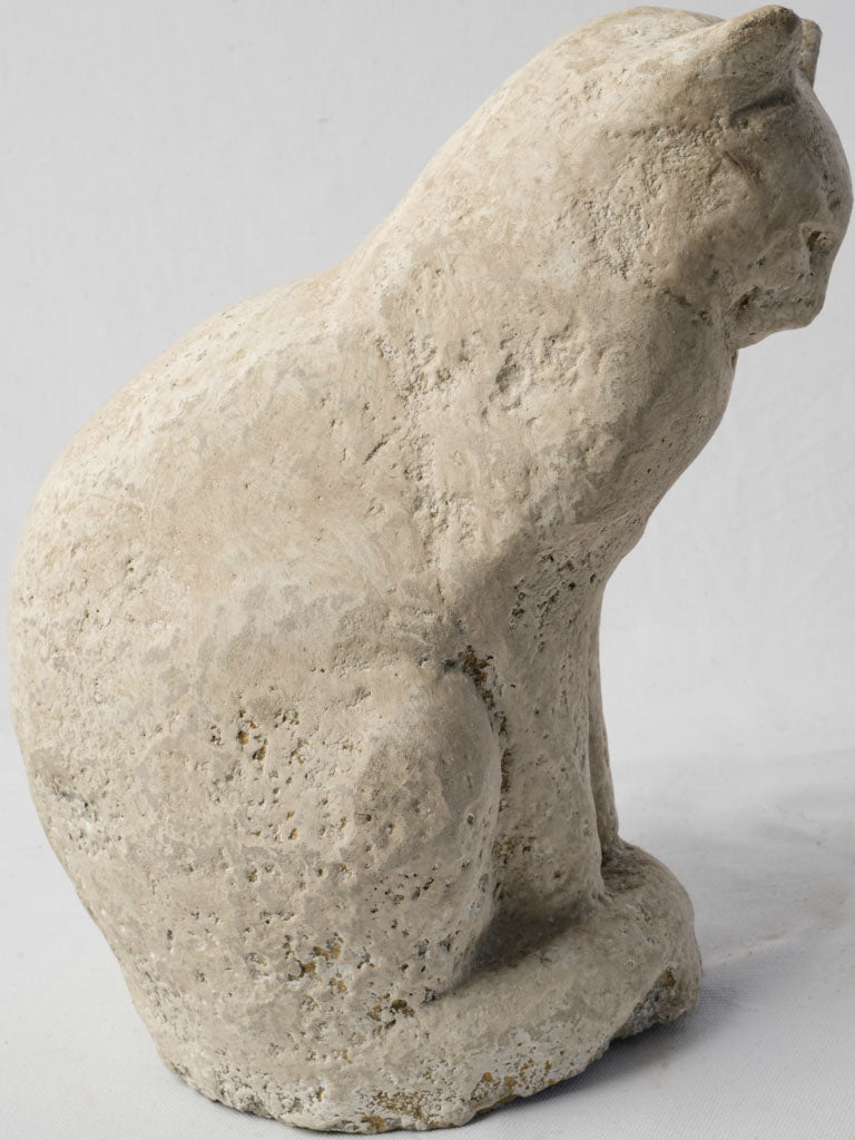 Vintage textured garden cat ornament