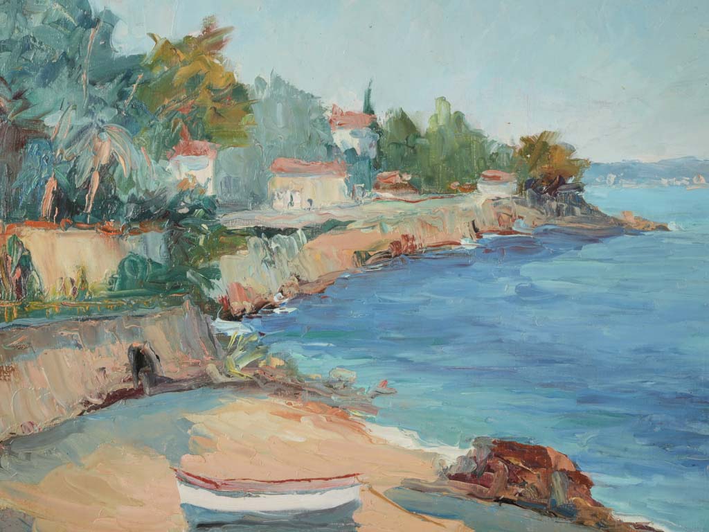French painting red-roofed village