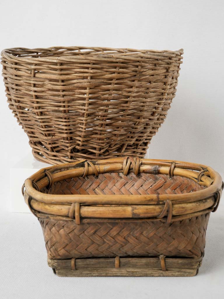 Charming handwoven wicker farmhouse baskets