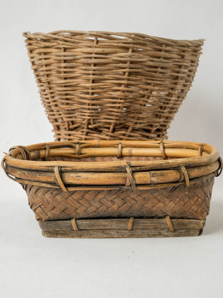 Quaint vintage handwoven wicker decor