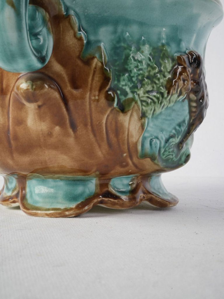 Hand-applied glaze plant pot