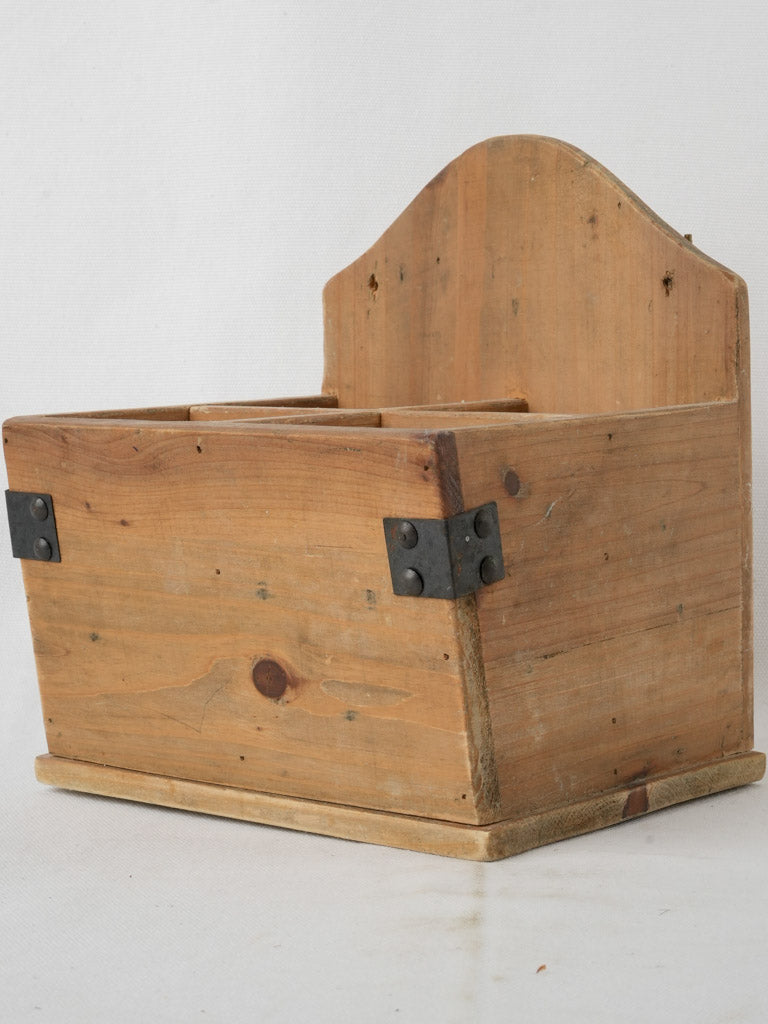 Time-worn rustic cutlery caddy