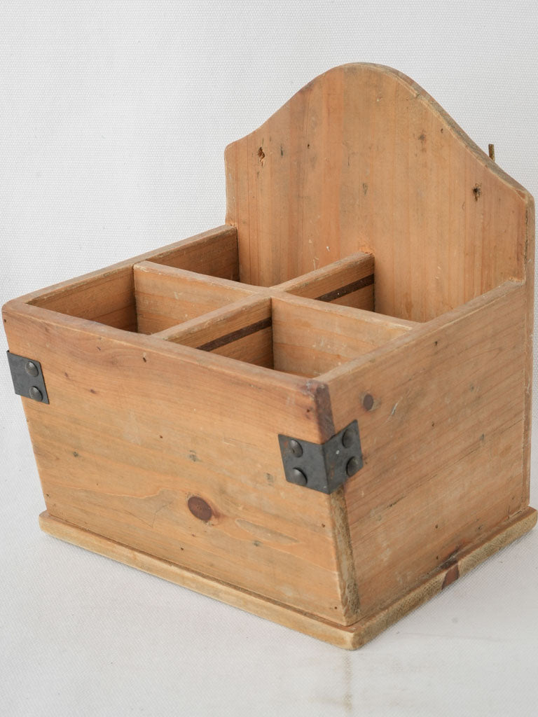 Aged French farmhouse utensil container