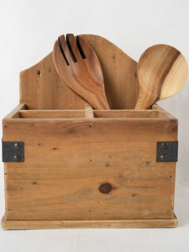 Weathered country kitchen utensil organizer