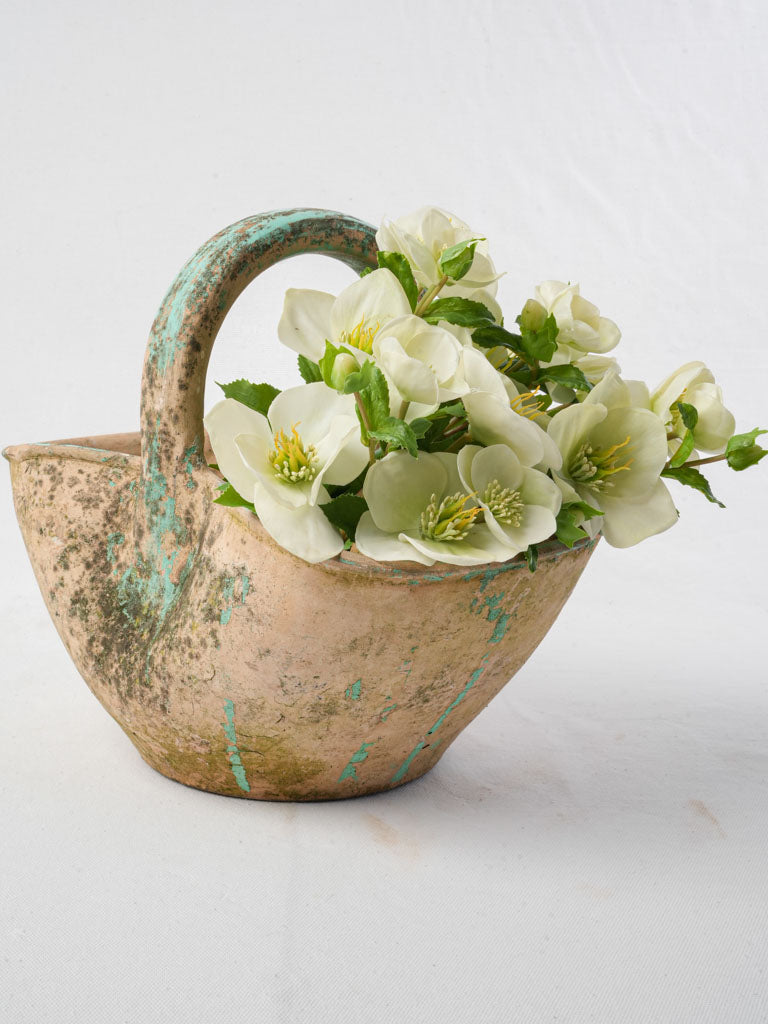 Vintage handcrafted terracotta basket