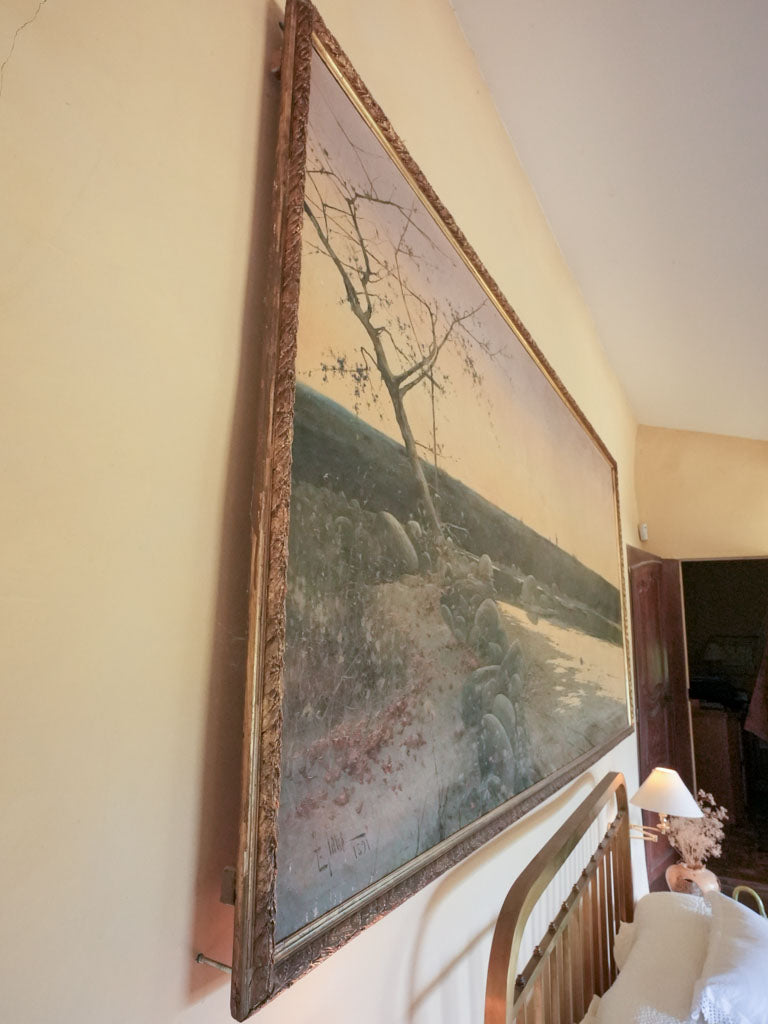 19th-century stunning golden sunrise landscape art