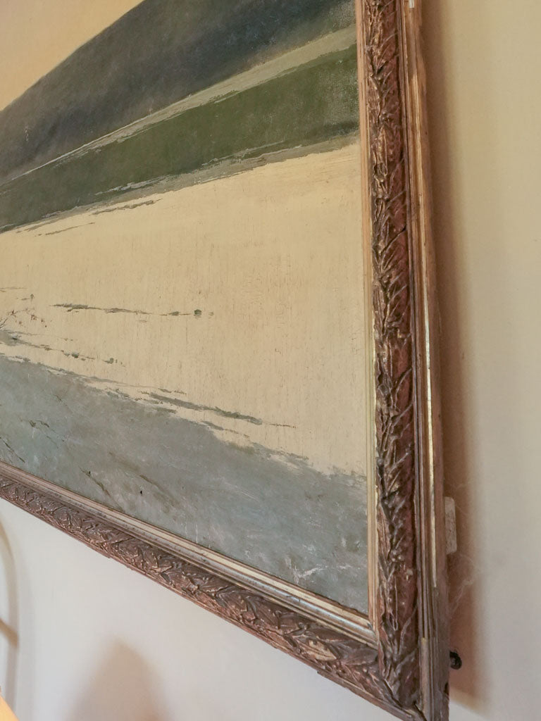 Gorgeous 1800s river landscape painting by a Spanish artist