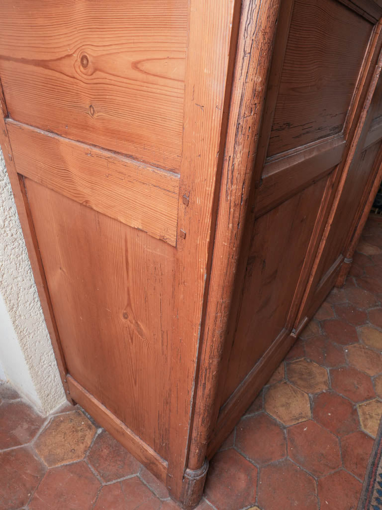 Aged French armoire in wood
