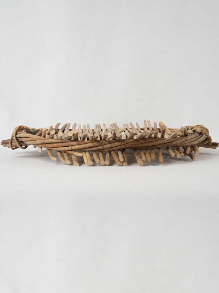 Elegant vintage serving wicker platter