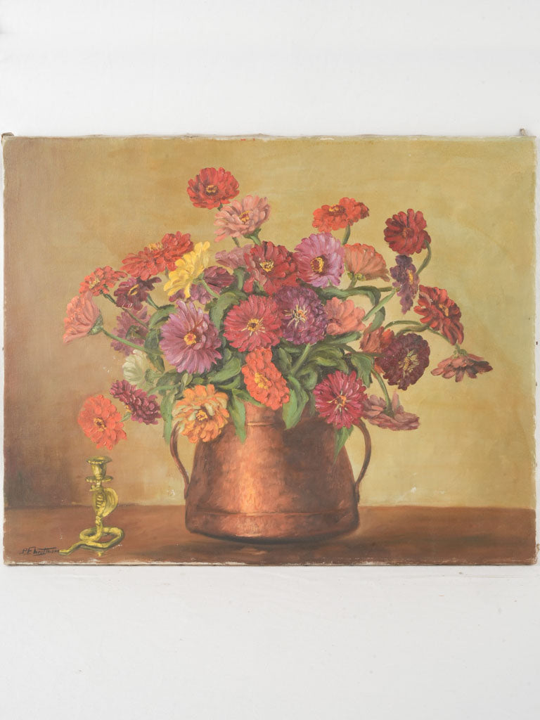 Vintage oil painting still life