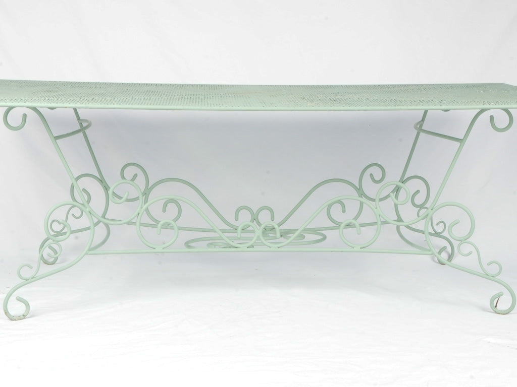 Charming mint green patio table