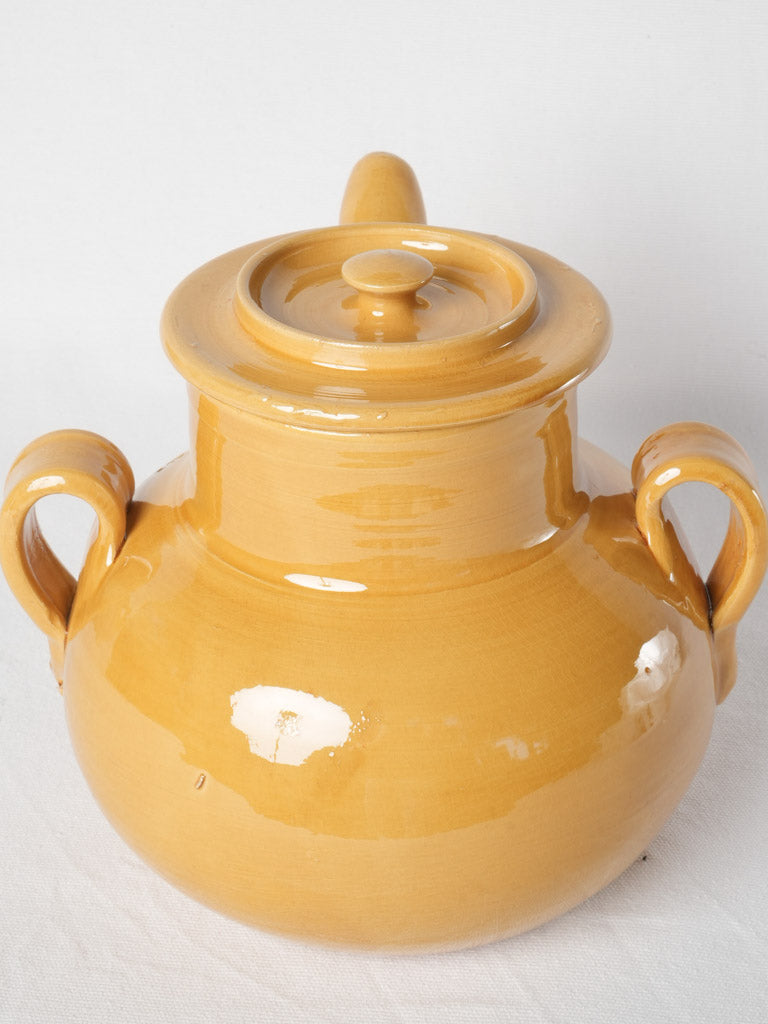 Aged, Provencal, ocher cookware pot