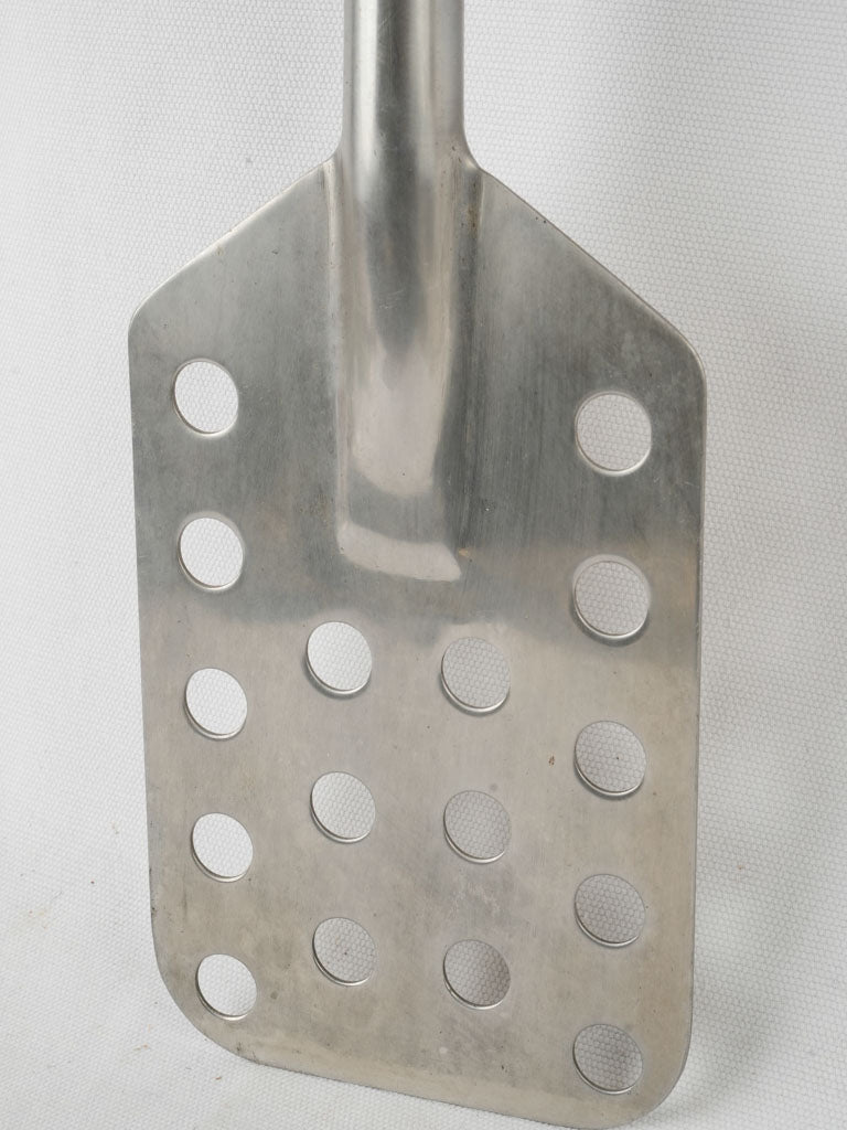 Traditional steel pizza peel
