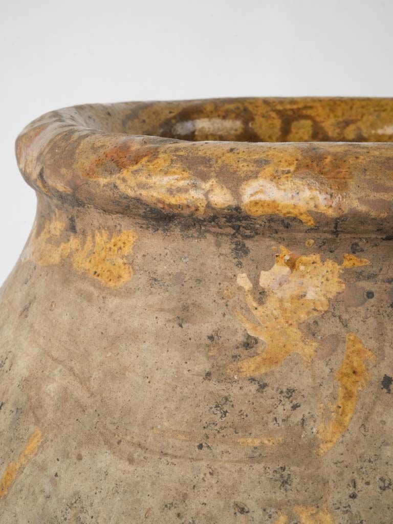 Aged Provençal ceramic olive pot