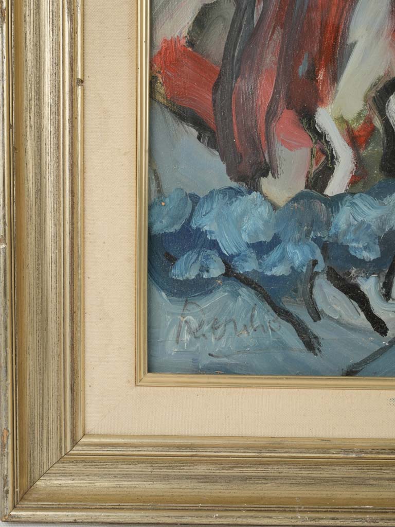 Vibrant French oil-on-canvas landscape artwork