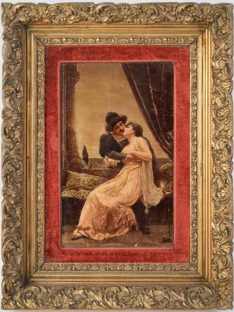 Circa 1900 Romantic Picture in an Ornate Frame - 16¼" x 12¼"
