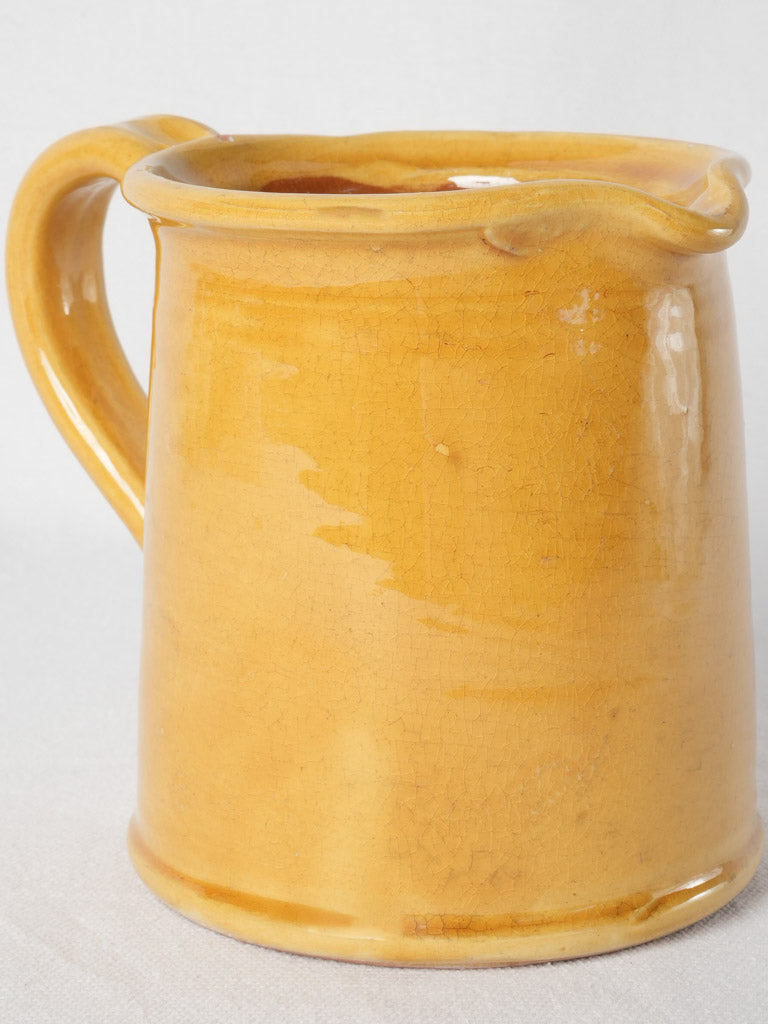 Rustic Ocher-Glazed Terracotta Pitcher