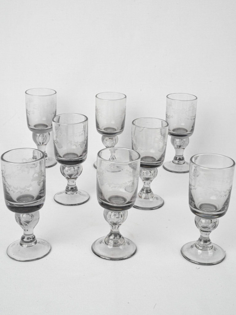 Dainty bow-engraved festive stemware