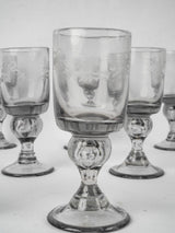 Festive stemware with bow engravings
