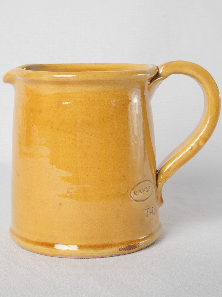 Vintage Ocher-Colored Terracotta Jug