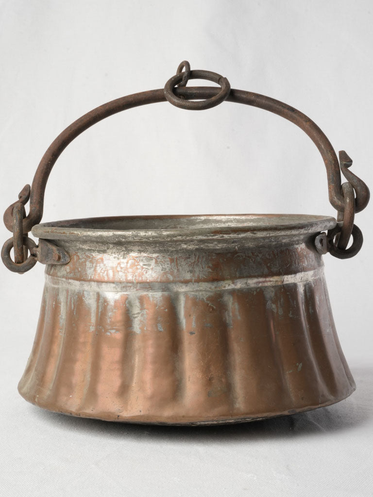 Mellow patina copper cauldron