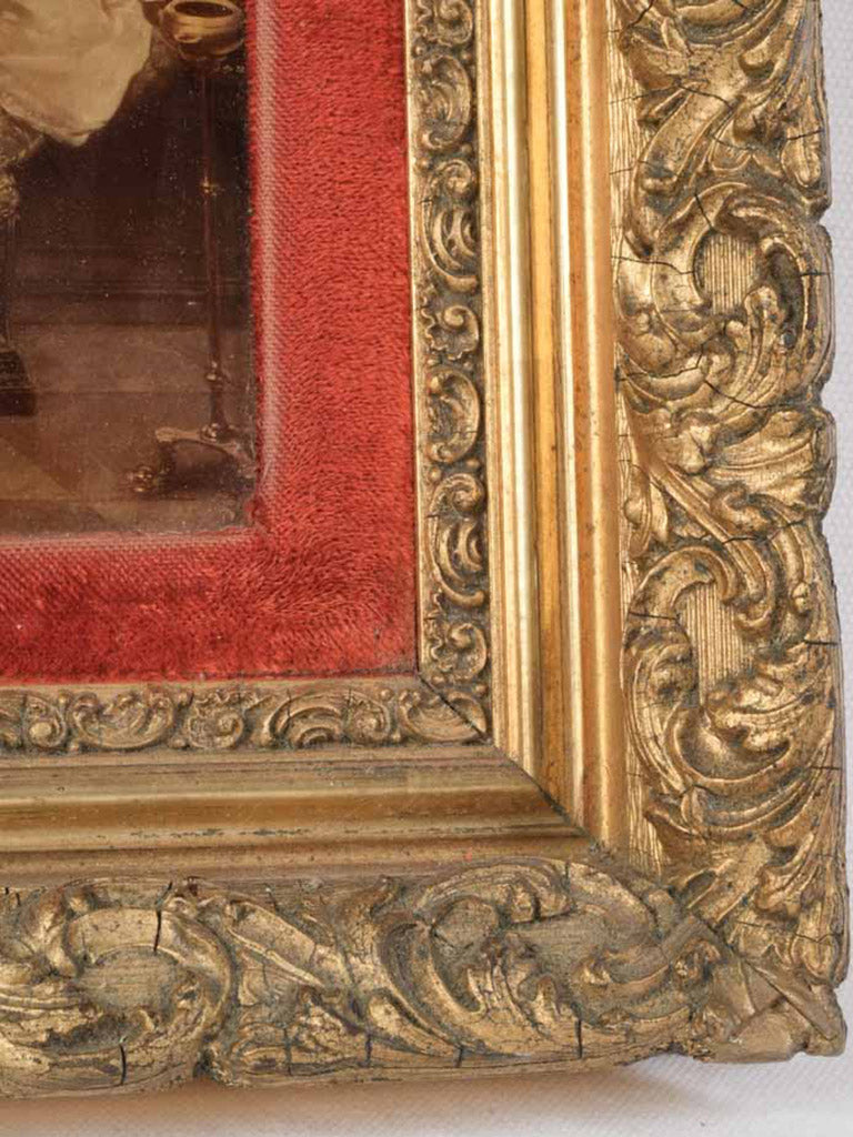 Giltwood gesso framed decoration