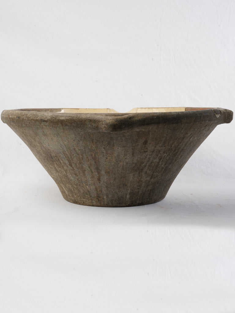 19th-Century Large Provençal Tian Bowl W/ Pale Yellow Glaze - 26¾"