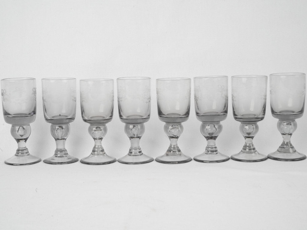 Airy bubble-stemmed Swedish glasses