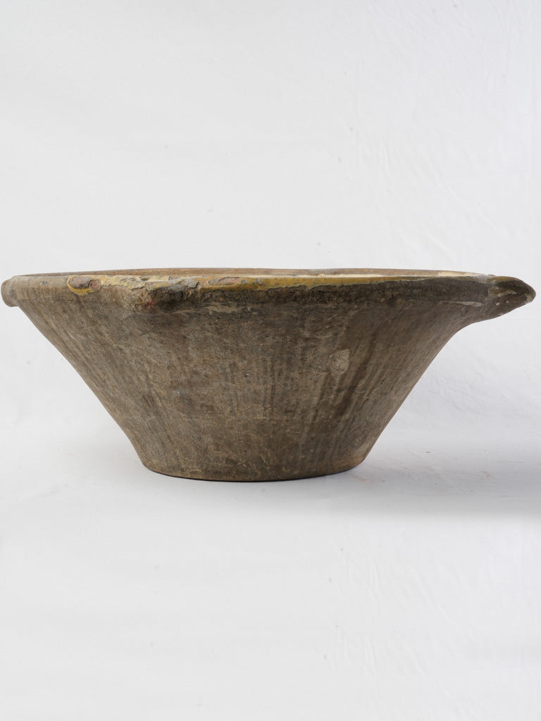 19th-Century Large Provençal Tian Bowl W/ Pale Yellow Glaze - 26¾"