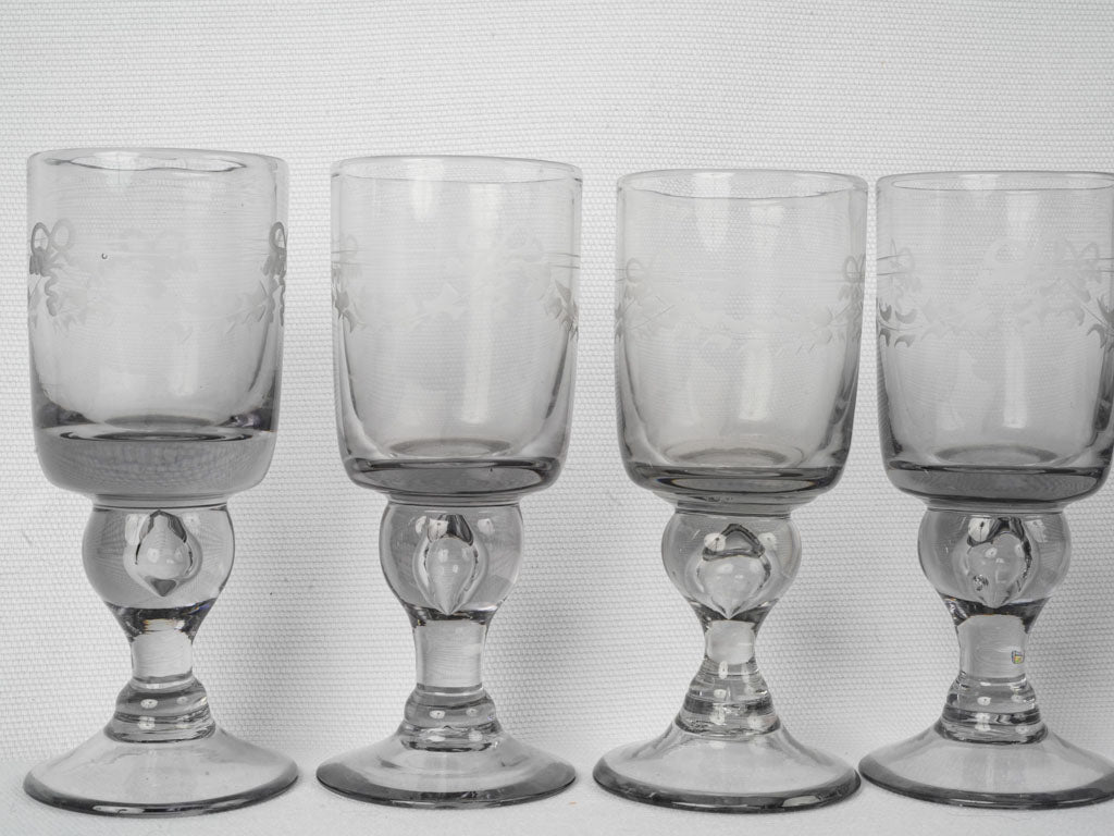Sophisticated glass stemware with bows