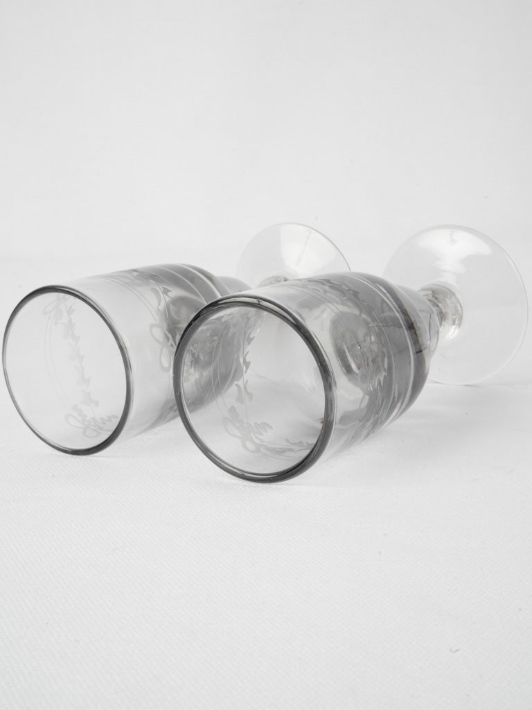 Artistic blown glass festive stemware